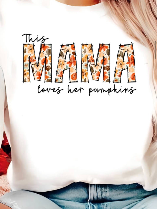 This MAMA loves her pumpkins Tee/Crew
