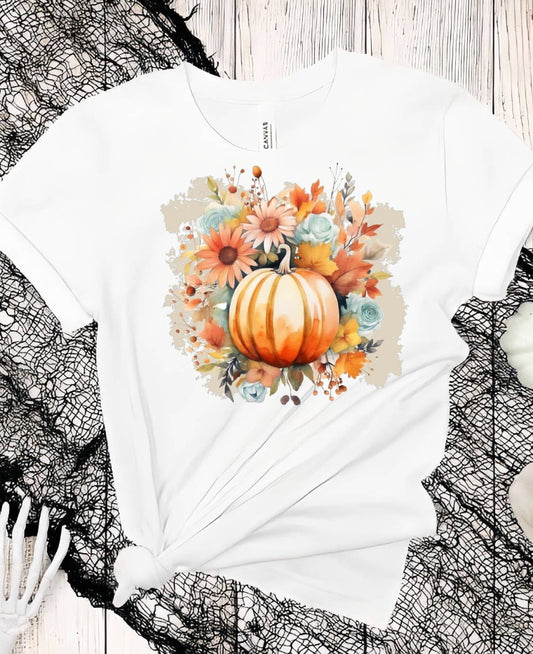 Watercolor pumpkin Tee/Crew