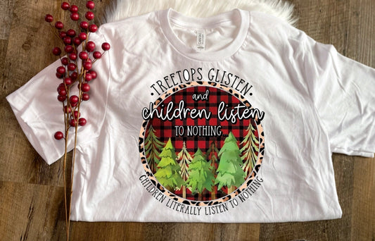 Treetops glisten
